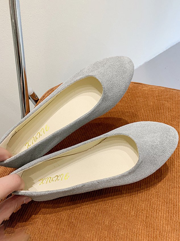Multi-color Breathable Plain Velvet Simple Non-SlipSlip On Shallow Shoes Non-Slip Flat Heel Shoes