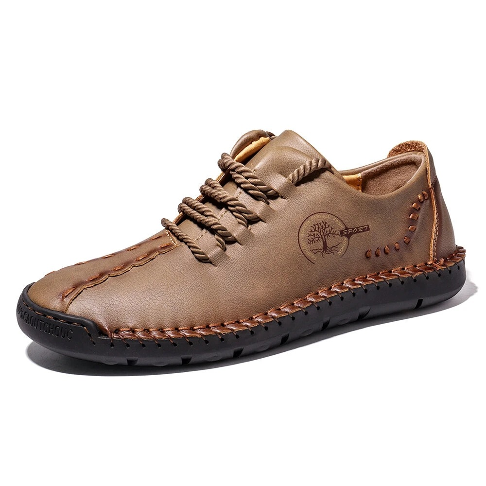 Casual Men's Shoes Large Size Hand-sewn Peas Shoes Business Retro Soft Sole Men's Shoes