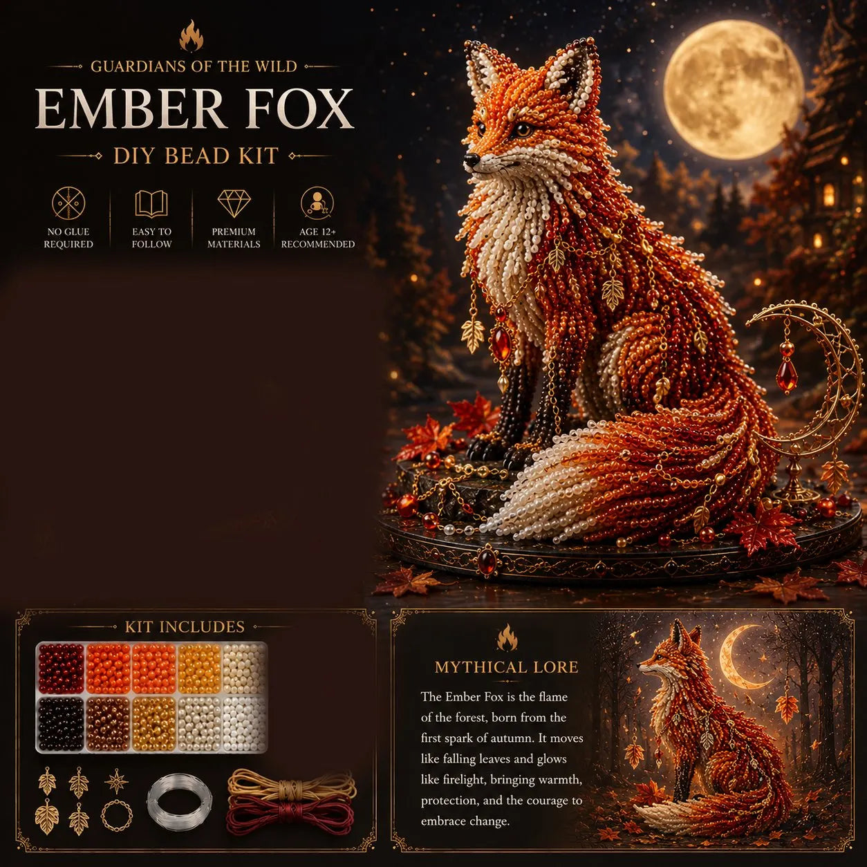 🔥🎁3D Animal Guardian DIY Bead Kit Collection