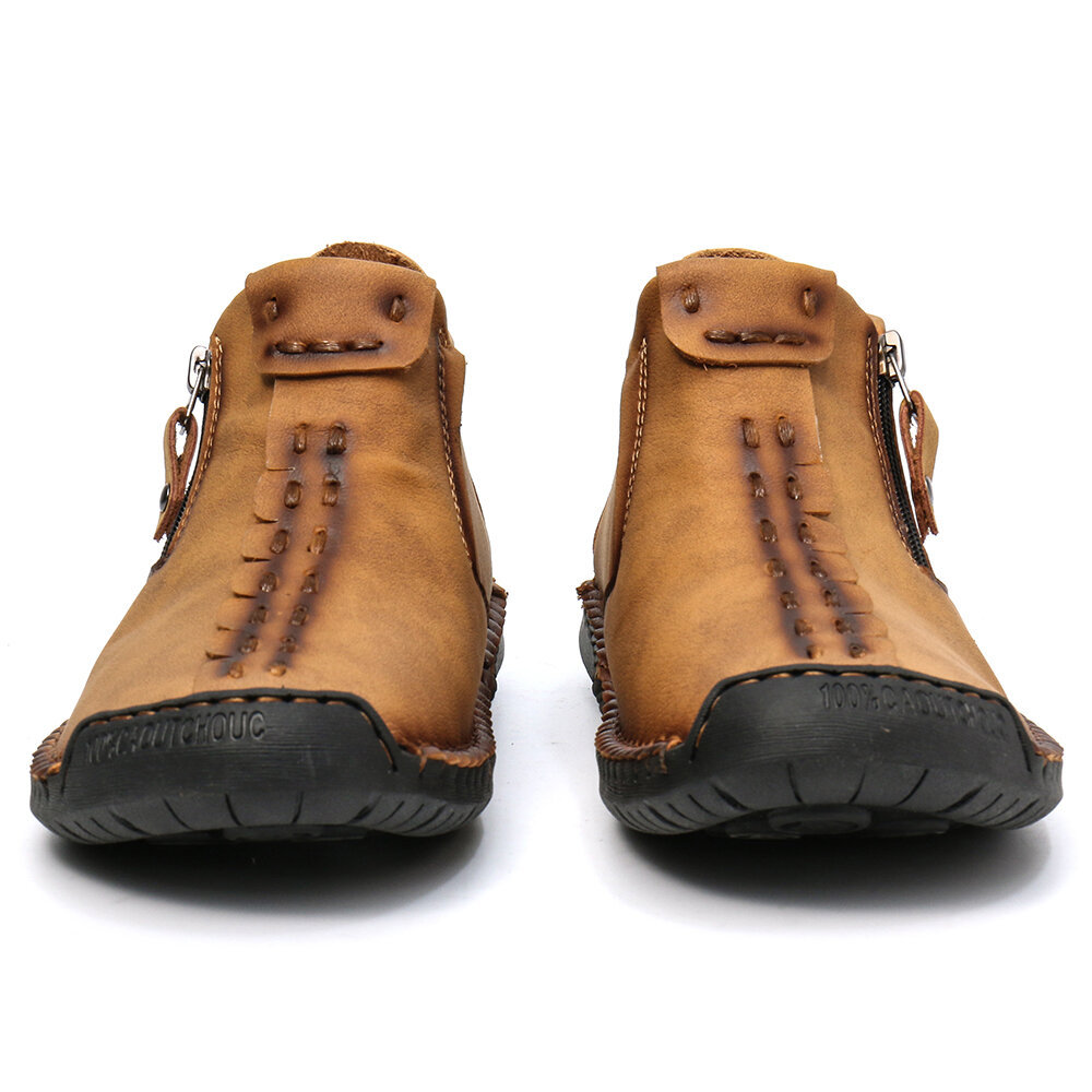 Autumn And Winter New Style Large Size Men's Shoes, Outdoor Casual Men's Tooling Boots, Hand-sewn Sets Of Foot Mid-cut Leather Boots