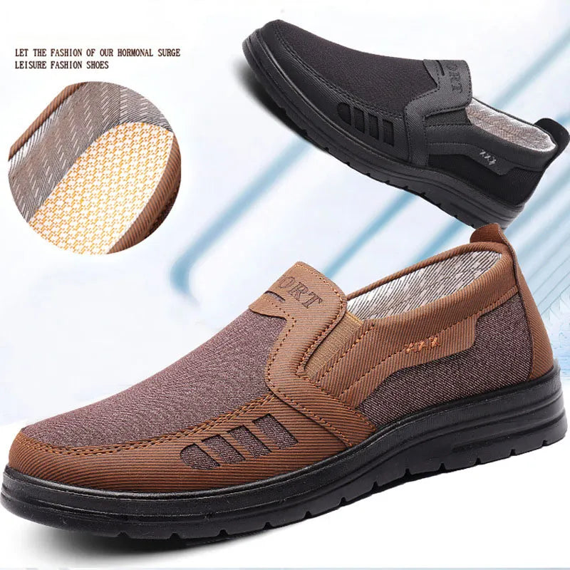 MEN'S EXTENDED WIDTH FOOT AND HEEL COMFORTABLE INSOLE NON-SLIP CASUAL SHOES