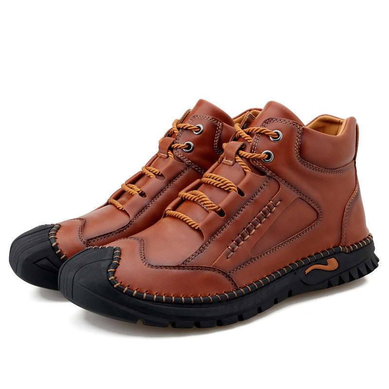 Stitched Hand-Sewn Cowhide Medical Shoes - Increase Muscle Relaxation