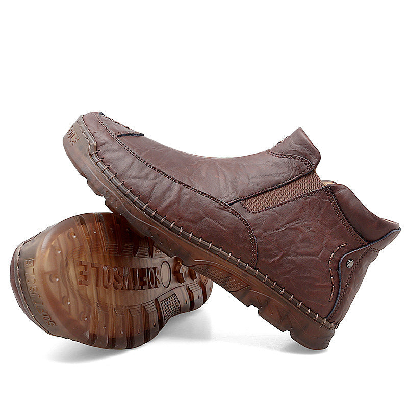 Men's Outdoor Casual Handmade Cowhide Boots