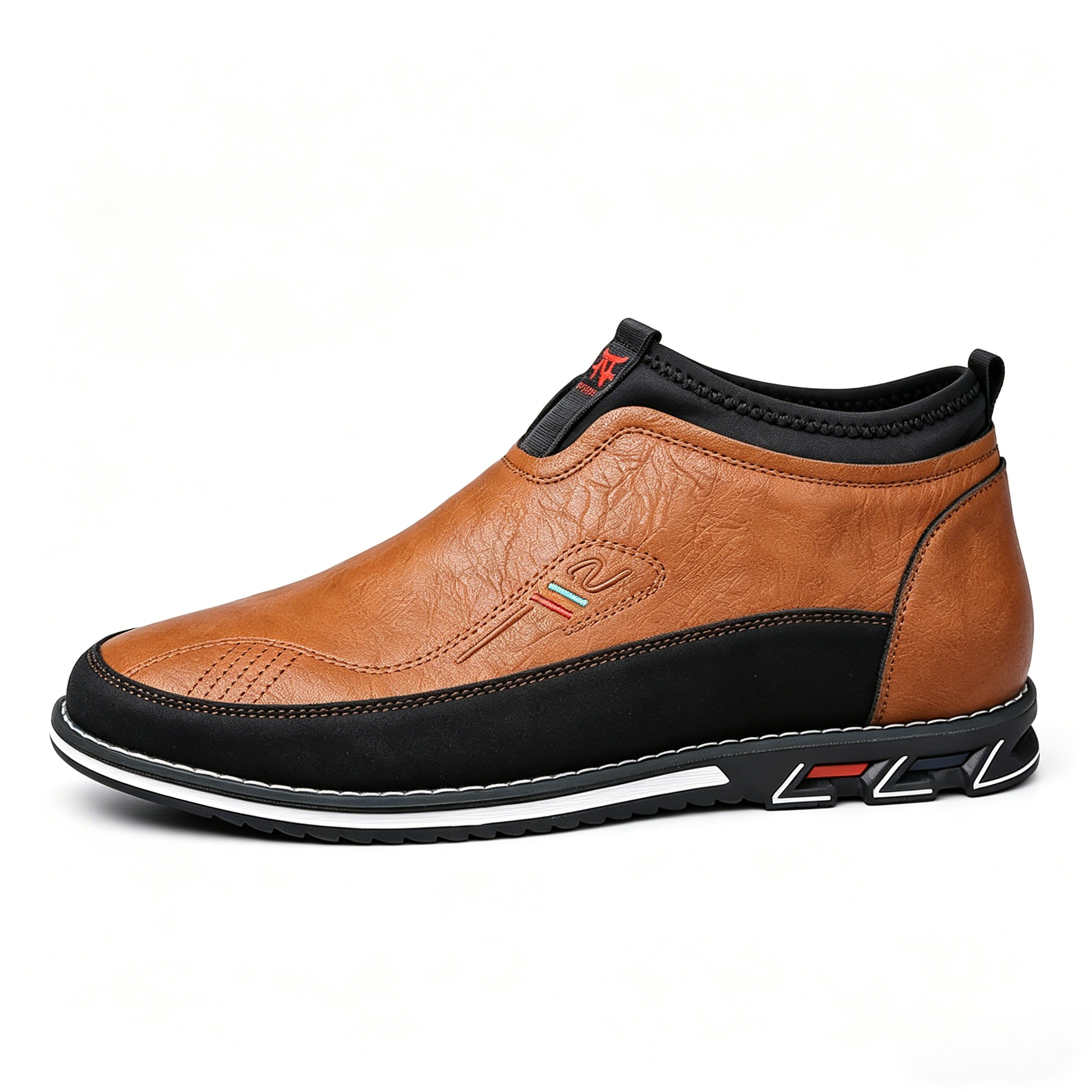 Genuine leather tendon sole non-slip wear-resistant fashionable mid-tube men's boots