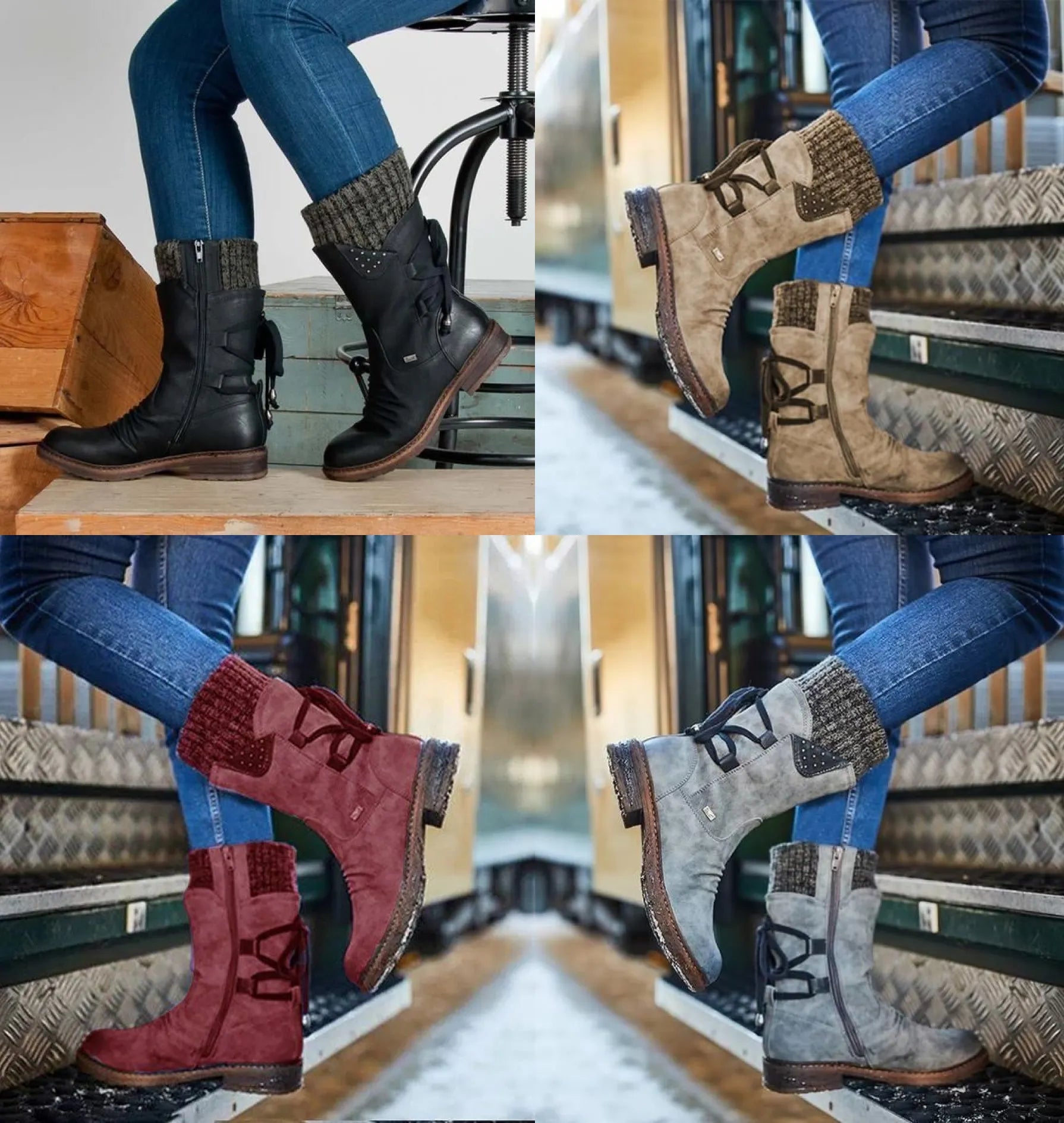 2022 WINTER WARM BACK LACE UP SNOW BOOTS