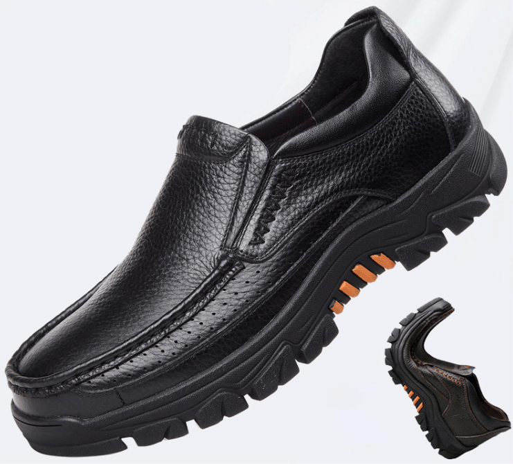 Mens Waterproof Non Slip Soft Insole Genuine Leather Shoes