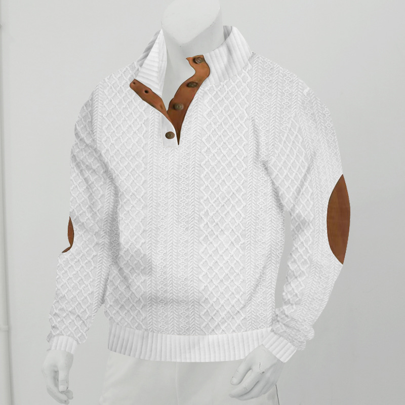 Mens Corduroy Sweatshirts Casual Fashion Long Sleeve Stand Collar Henley Shirt Loose Vintage Fall Pullover Streetwear