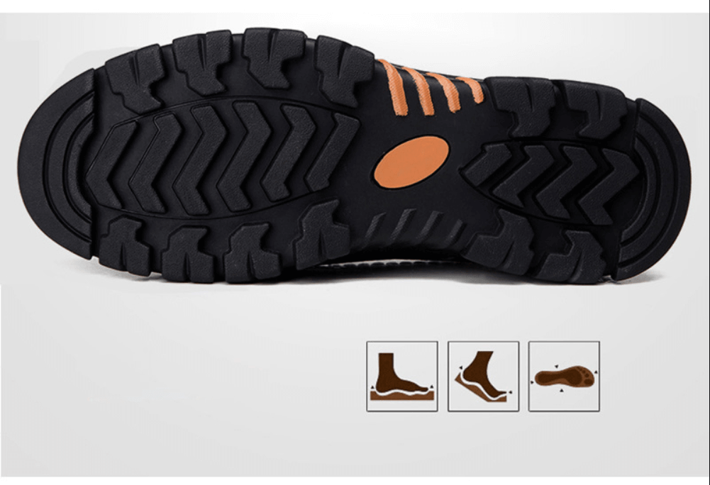 Mens Waterproof Non Slip Soft Insole Genuine Leather Shoes