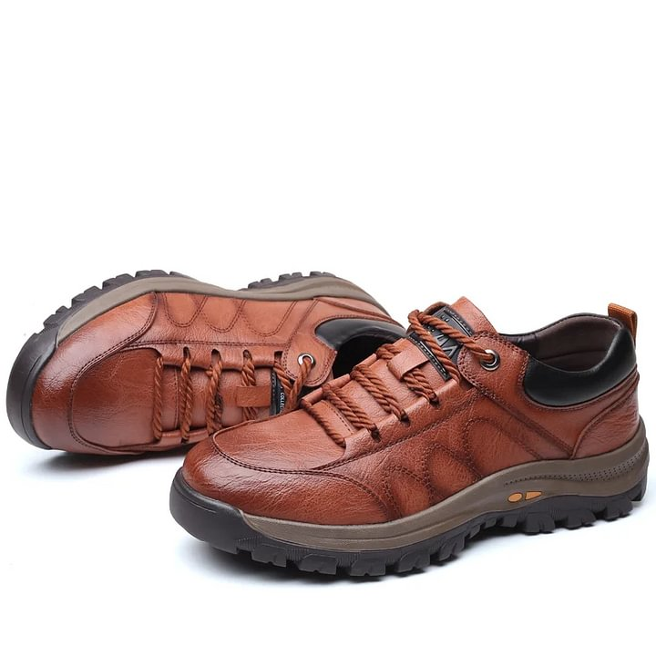 Men's non-slip outdoor leather British casual hiking shoes - Relieve Foot Pain