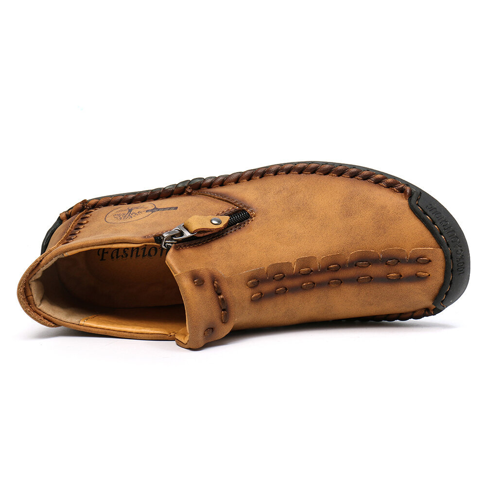 Autumn And Winter New Style Large Size Men's Shoes, Outdoor Casual Men's Tooling Boots, Hand-sewn Sets Of Foot Mid-cut Leather Boots