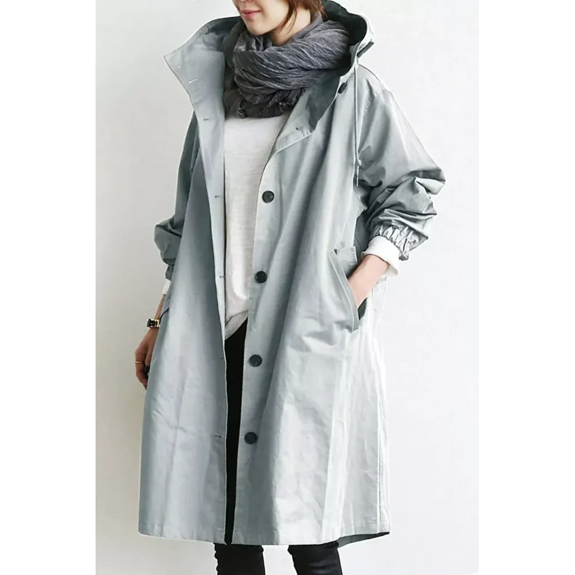 Women's Loose Fit Waterproof Trench Jacket