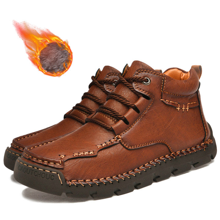 Men's Hand-Sewn Wear-Resistant Waterproof Cowhide Shoes