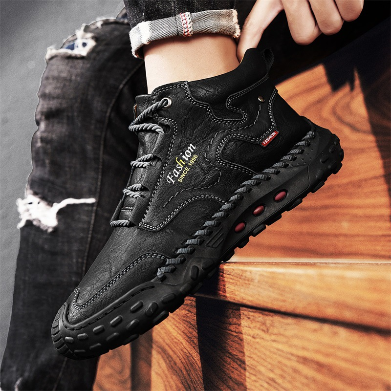 Men's Hand-Sewn Composite toe Cowhide Shoes Casual Shoes