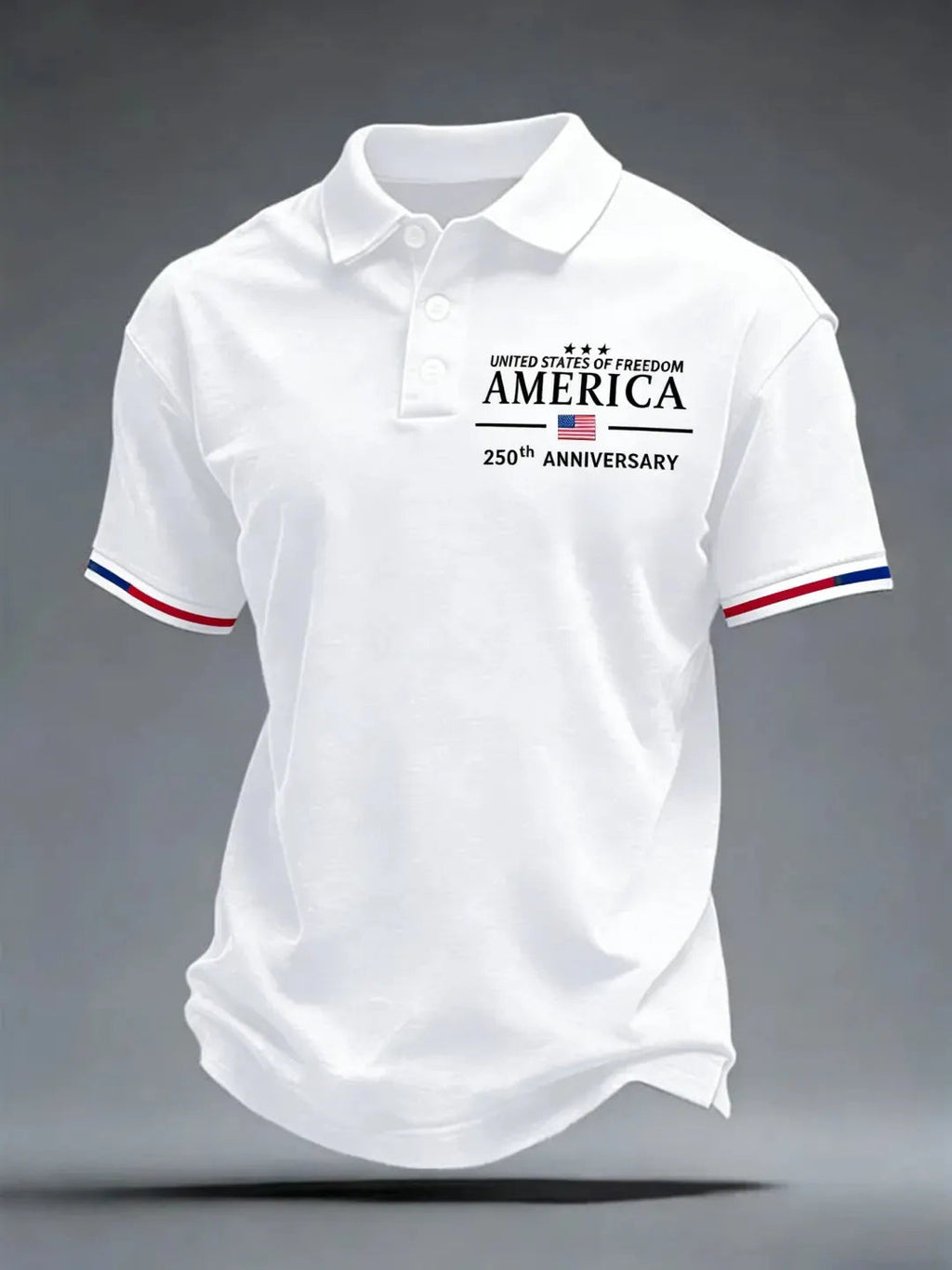 Men's American 250th Anniversary Print Casual Polo Shirt