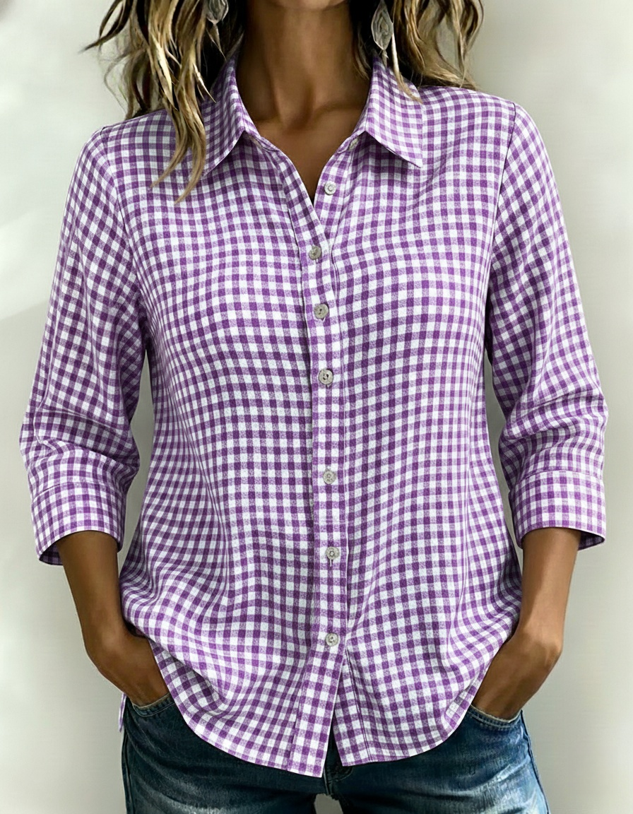 New Arrivals🔥 Women's Plaid Button-Front Shirt