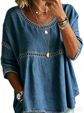 Women's Casual Loose Fit Denim Top