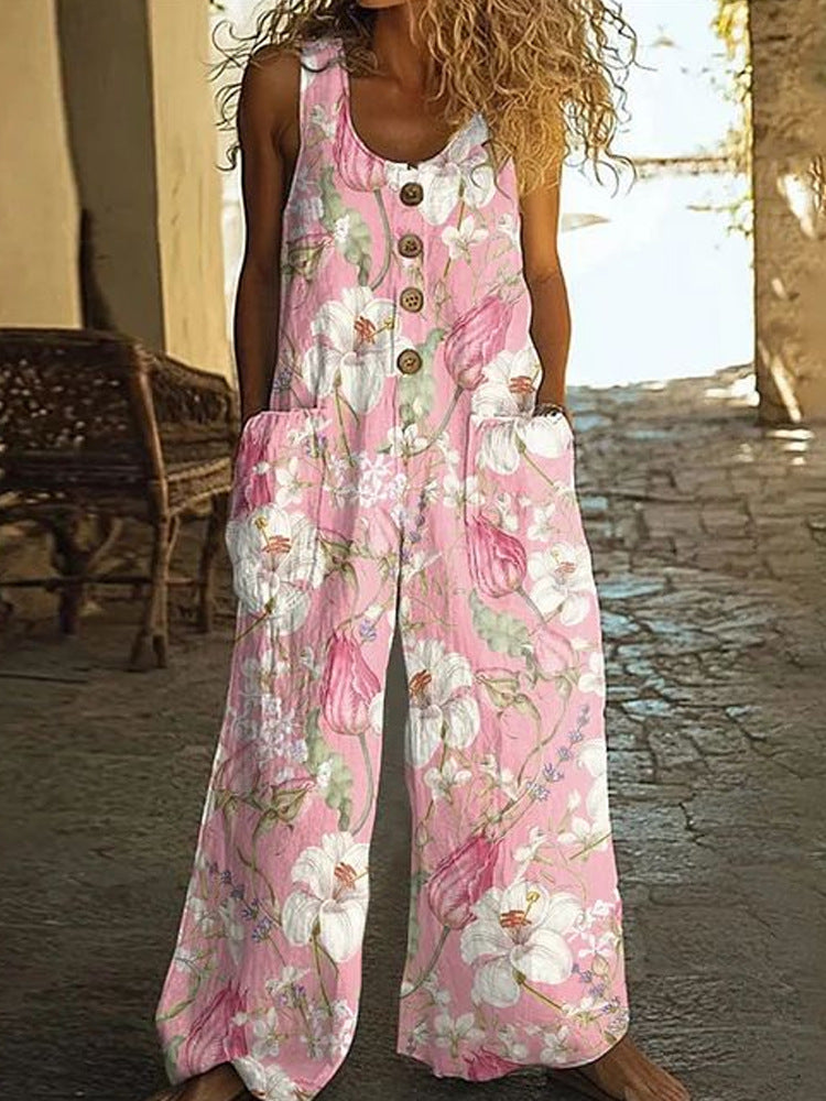 Women's Loose Sleeveless Jumpsuit