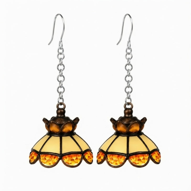 Vintage Light-Up Chandelier Earrings — Mini LED Statement Pair