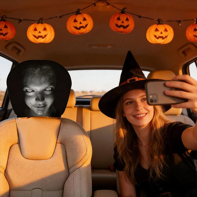 Spooky Ghost Face Headrest Covers