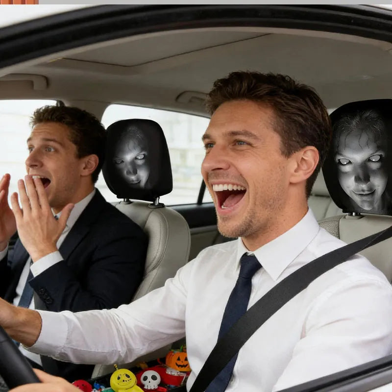 Spooky Ghost Face Headrest Covers