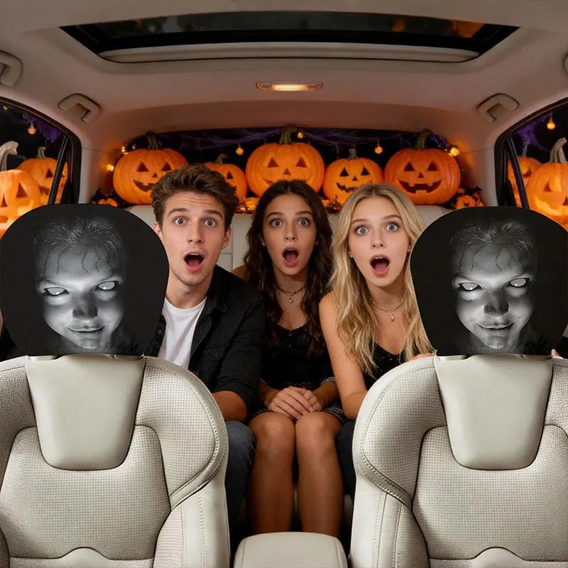 Spooky Ghost Face Headrest Covers